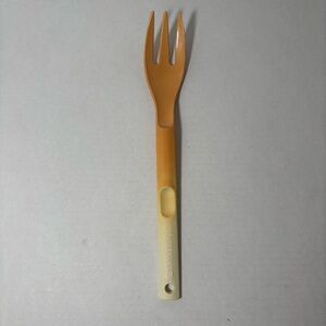 Vintage Discontinued Farberware Plastic Yellow Serving Fork